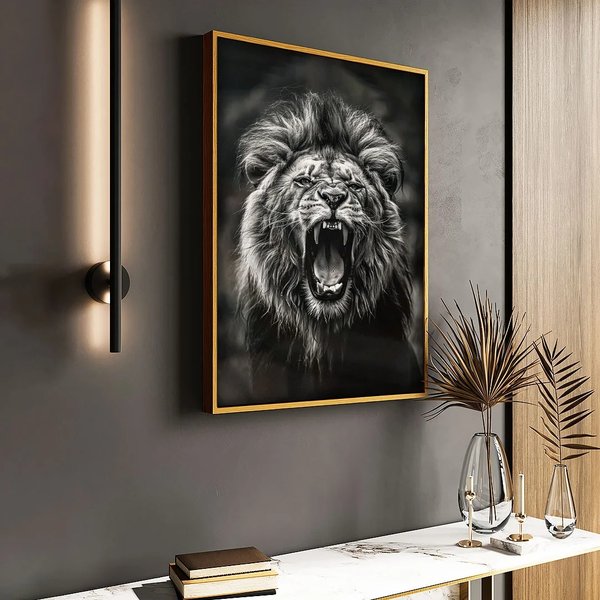 quadro leão decorativo sala
