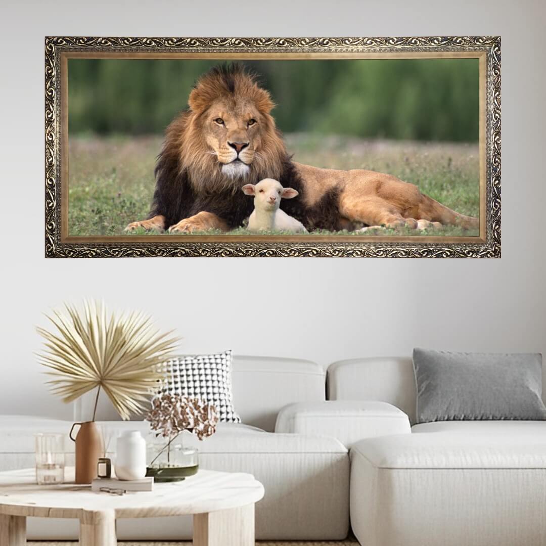 quadro leão de judá colorido
