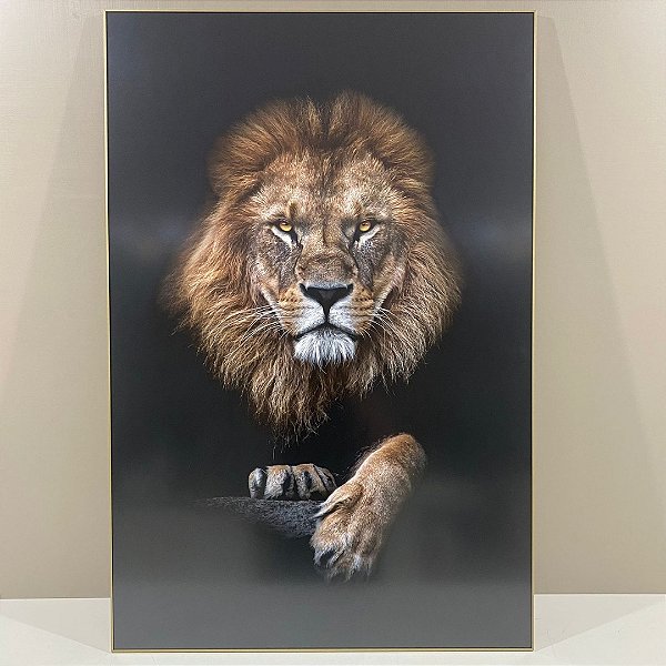 quadro leão realista
