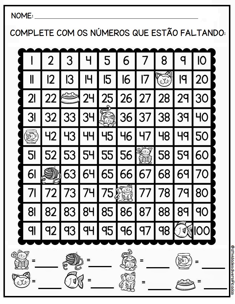 tabela numérica 100 casas
