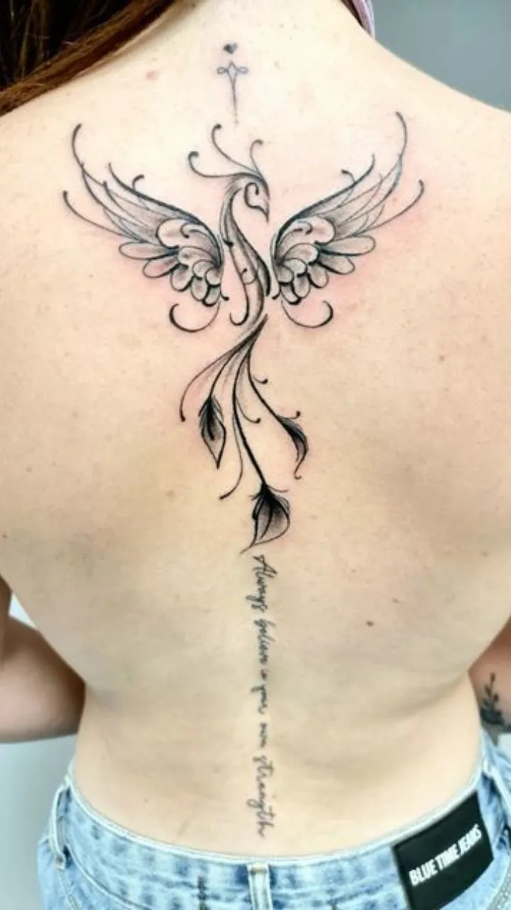 tatuagem fênix costas