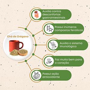 lista de benefícios do chá de orégano para saúde