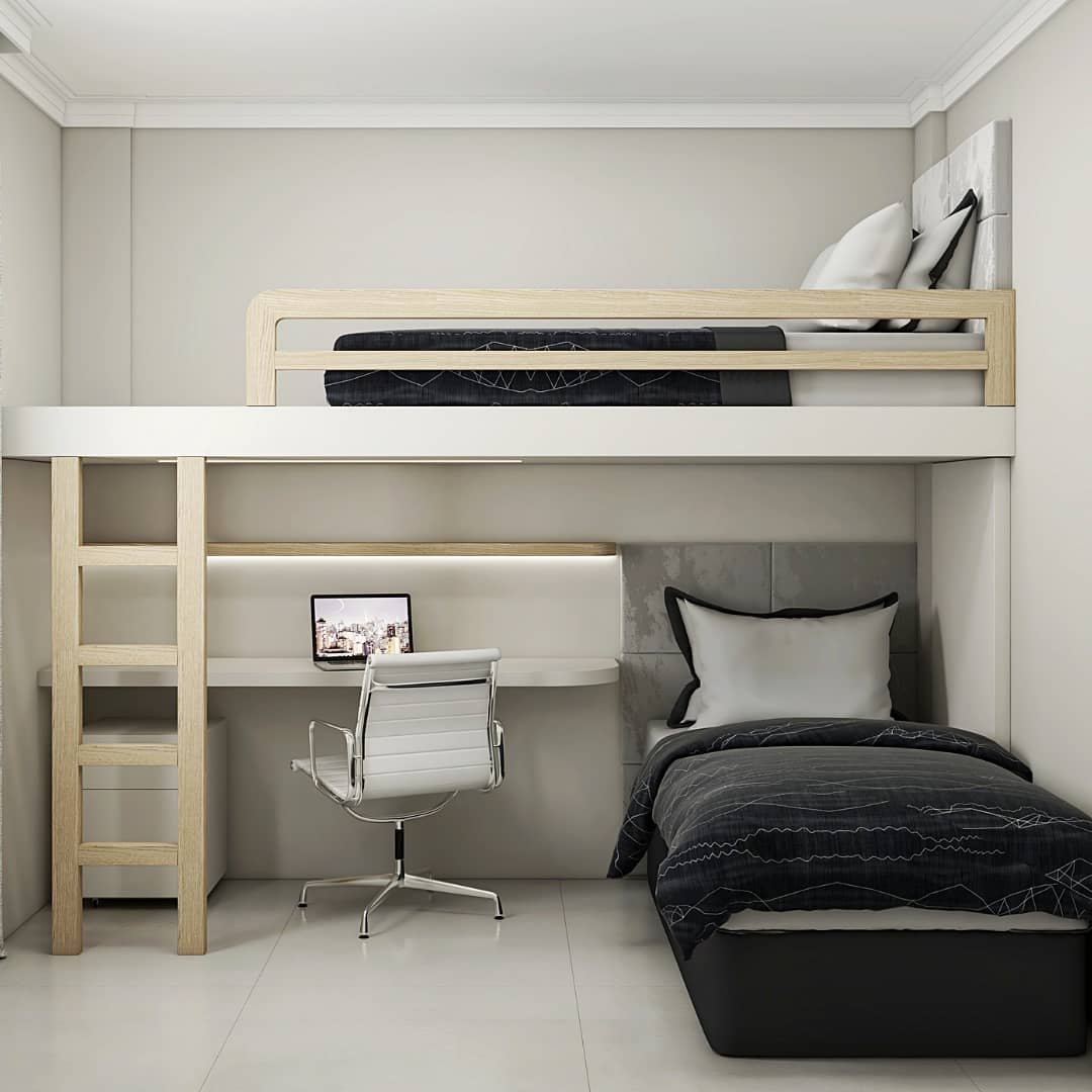 cama suspensa com closet