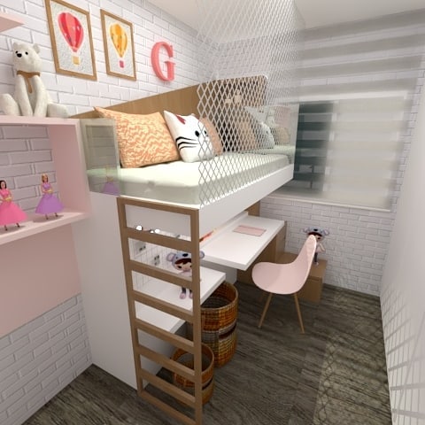 cama suspensa para quarto de criança