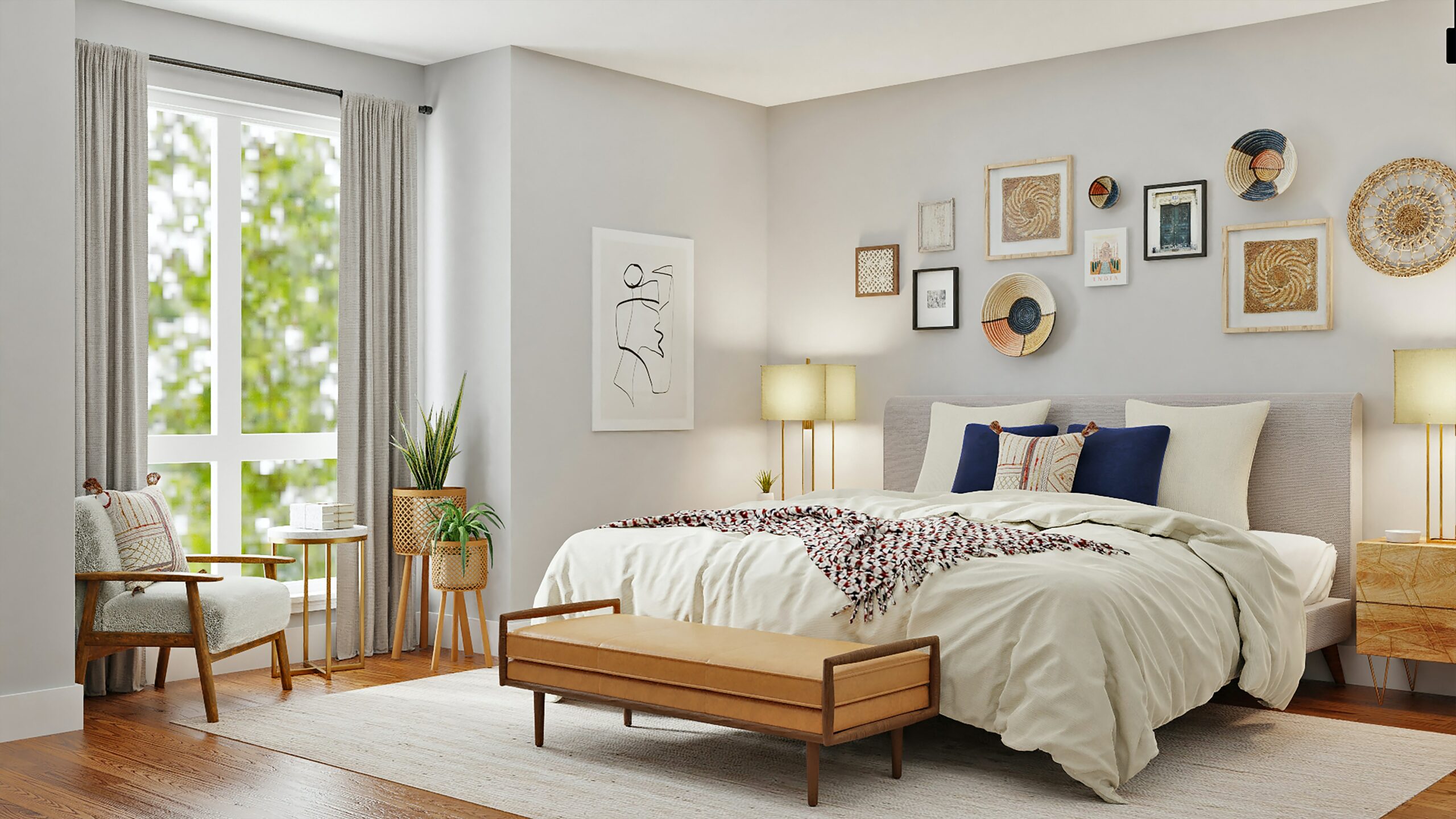 quarto de casal moderno simples