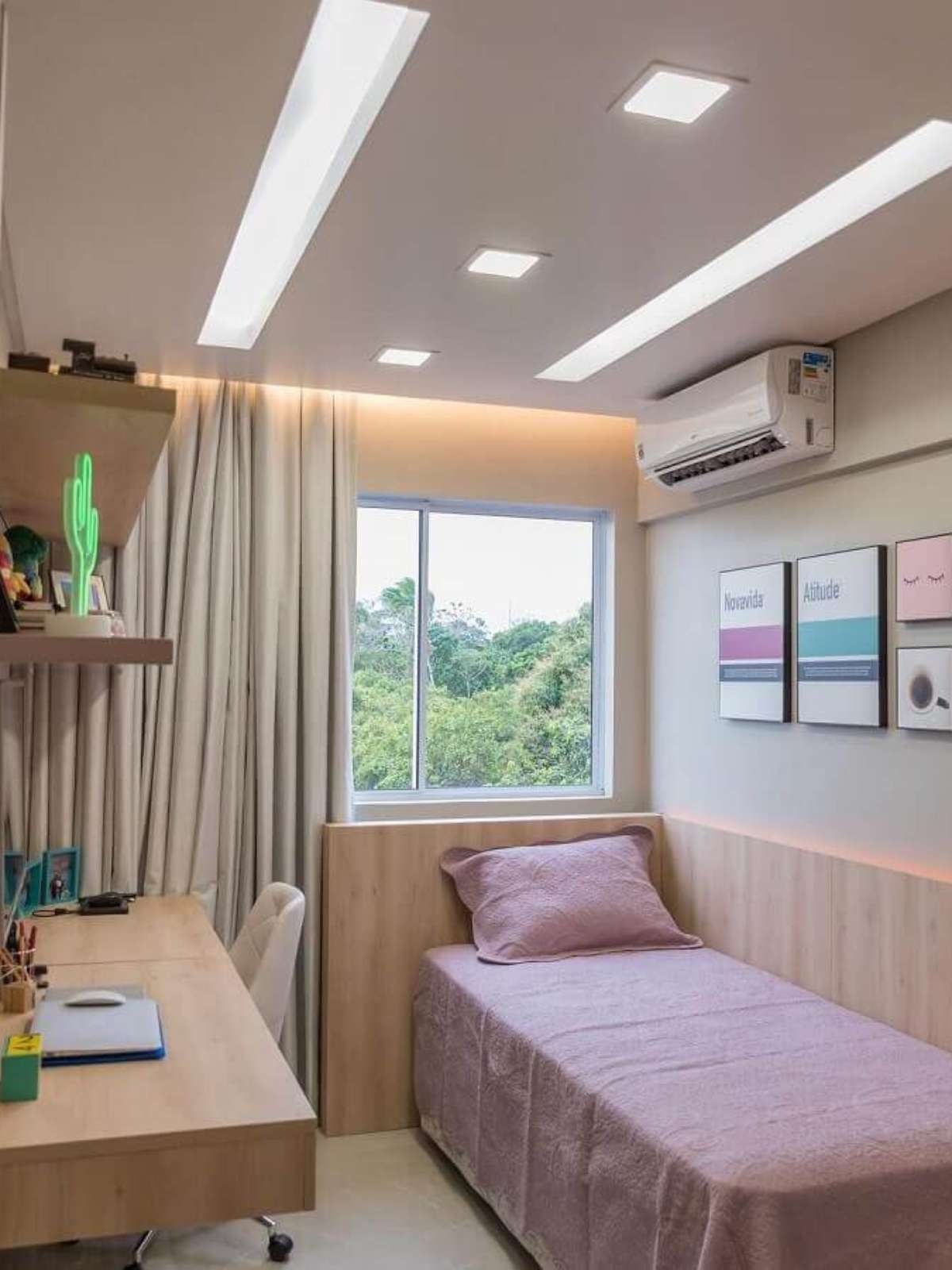 Quarto de solteiro planejado moderno