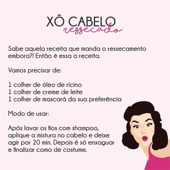 receita caseira para cabelo ressecado