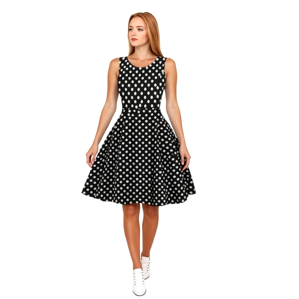 vestido anos 60 poá