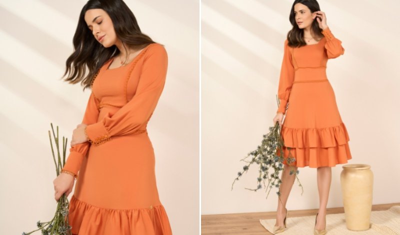 vestido midi evangélico