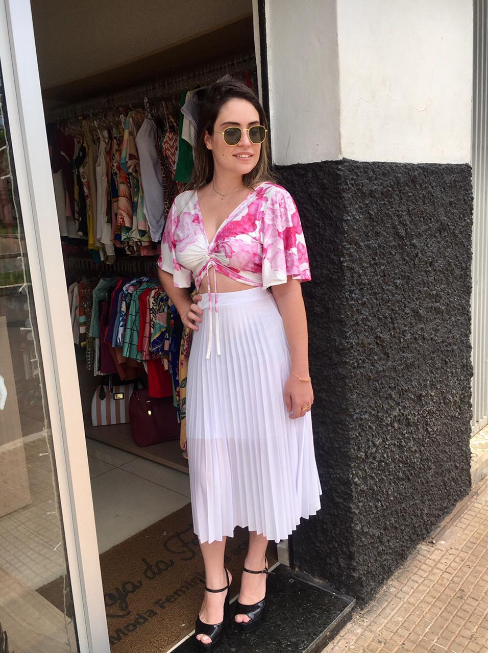 looks saia branca casual