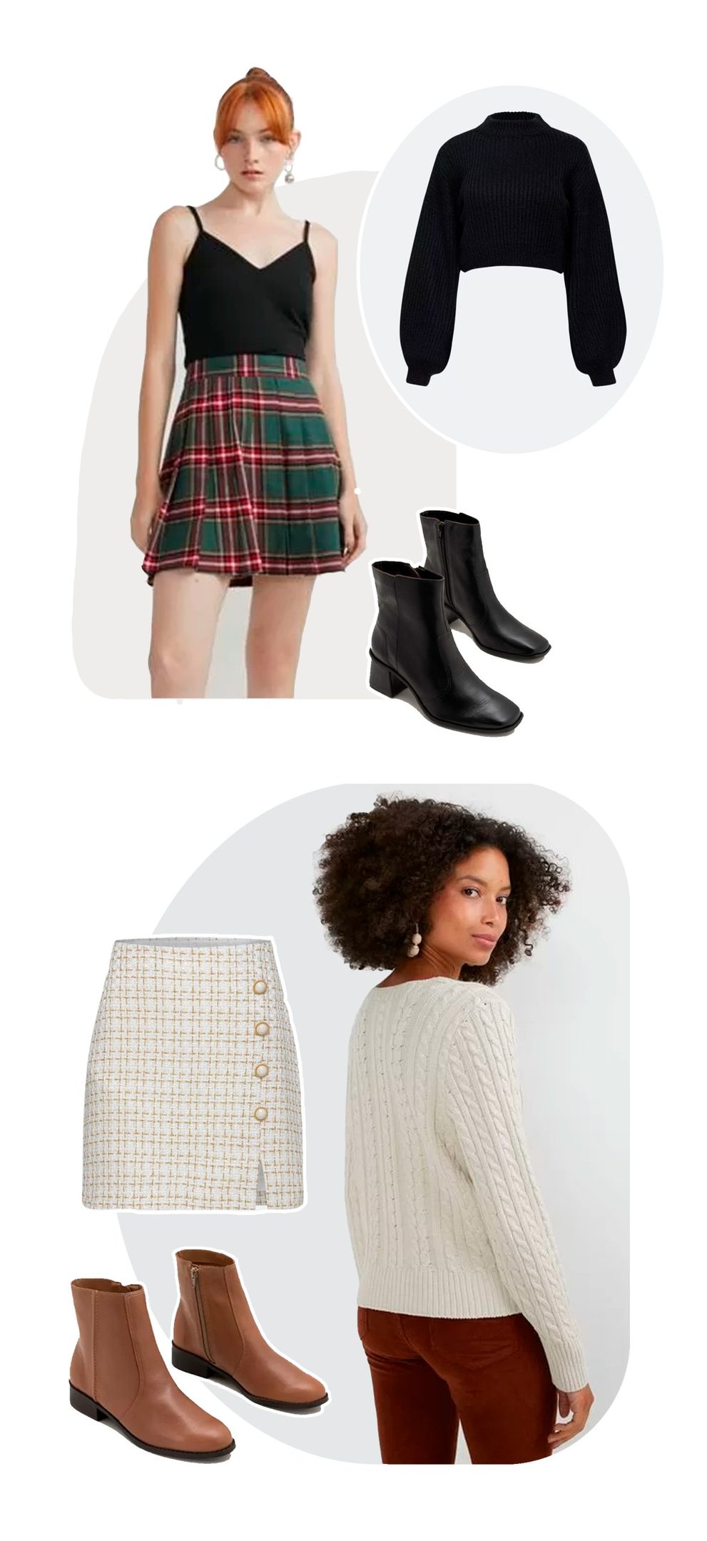 combinação saia e bota elegante