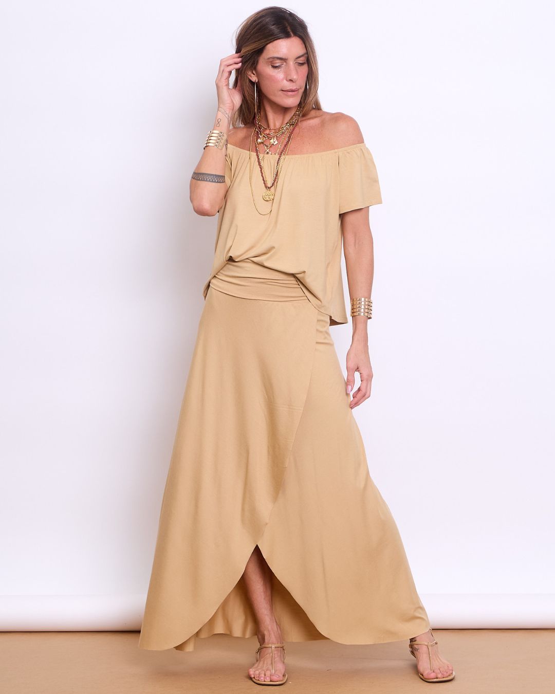 saia envelope longa de viscose