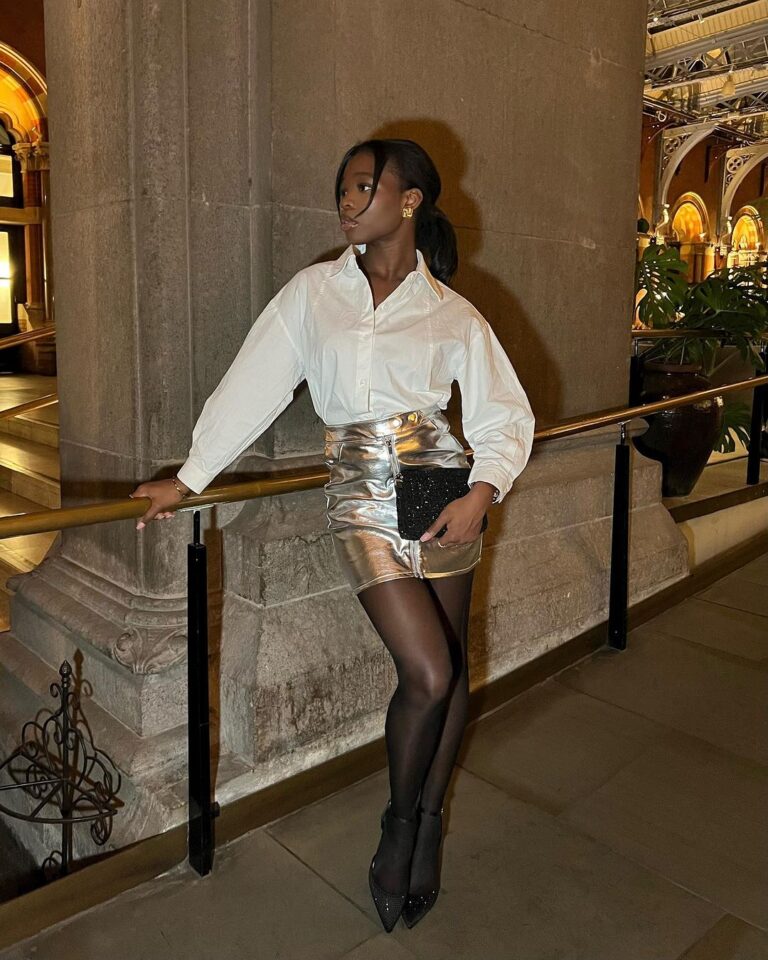 Looks com saia prata