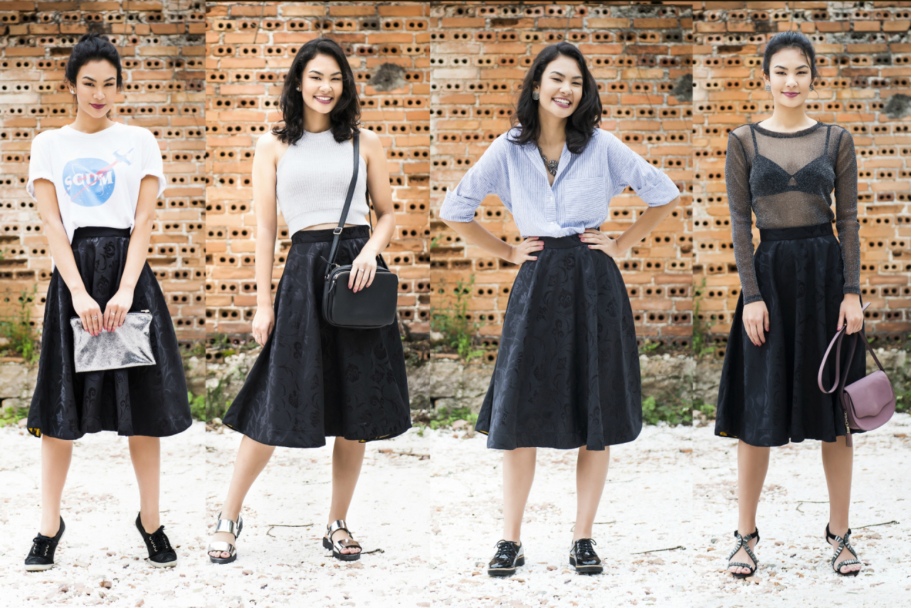 looks saia midi preta
