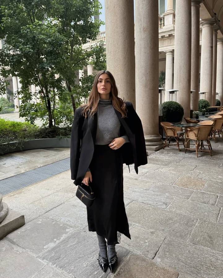 looks saia midi preta