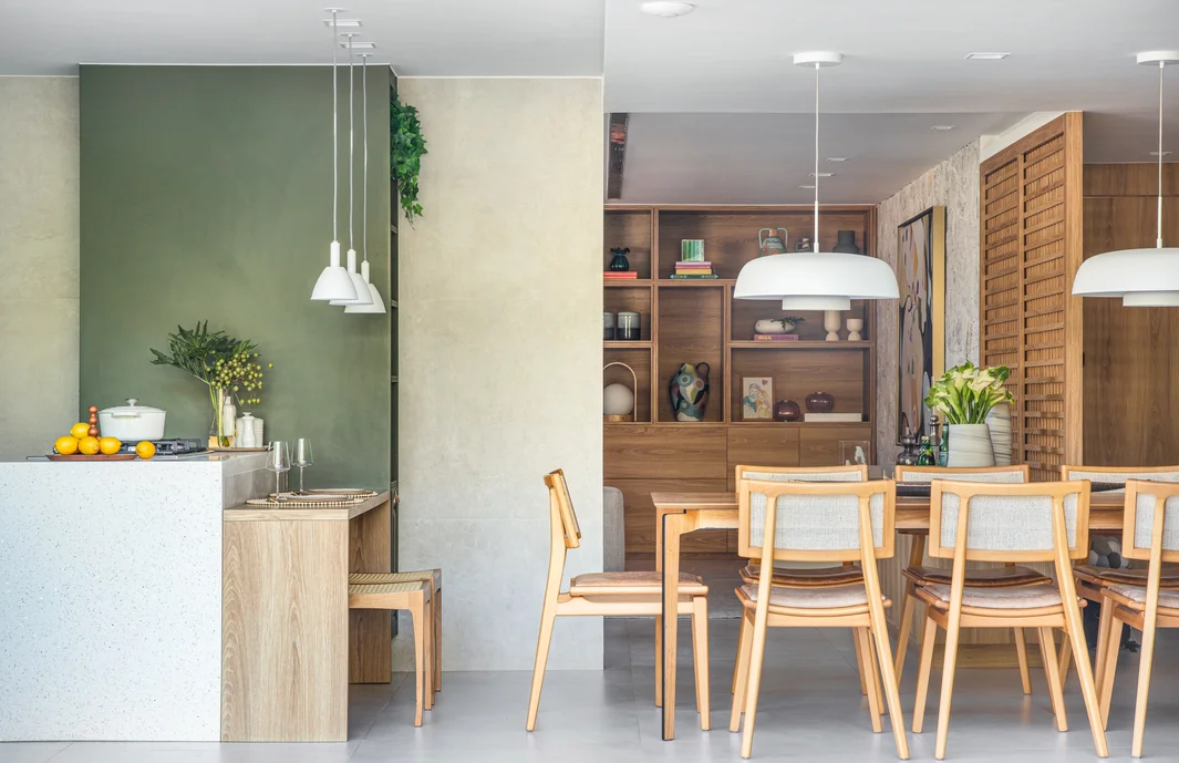 sala de jantar moderna e minimalista
