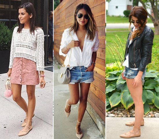 sandália de amarração com shorts