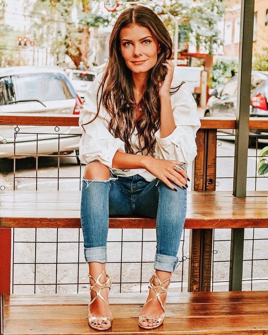 sandália dourada champagne