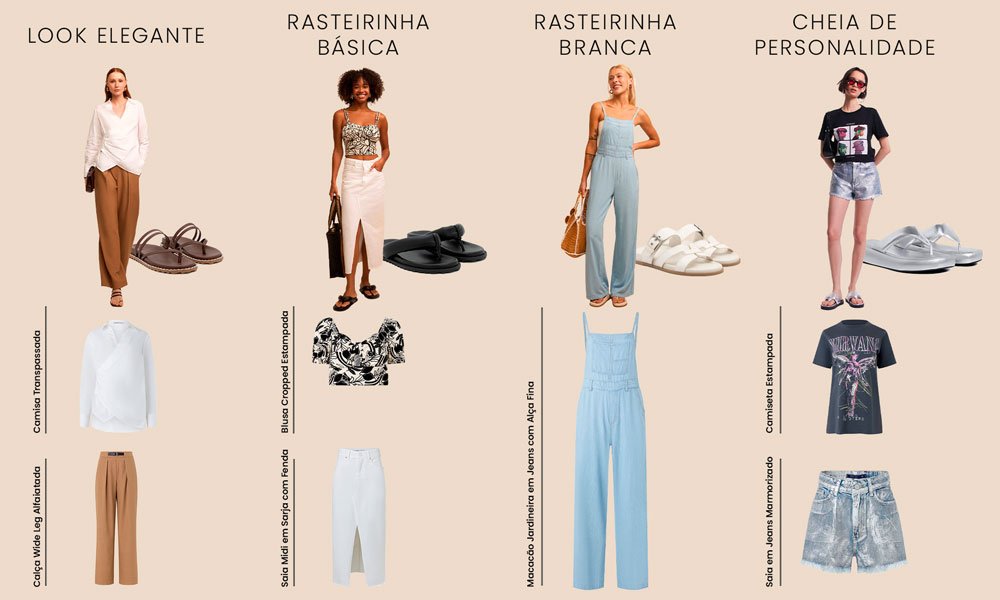 sandália rasteira para usar com vestido