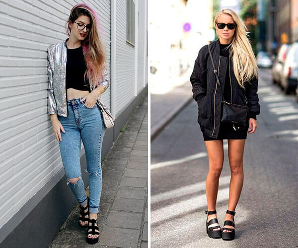 sandália plataforma preta flatform