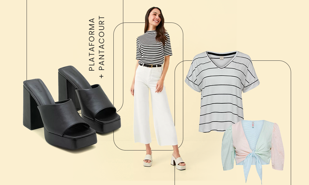 looks com sandália plataforma preta