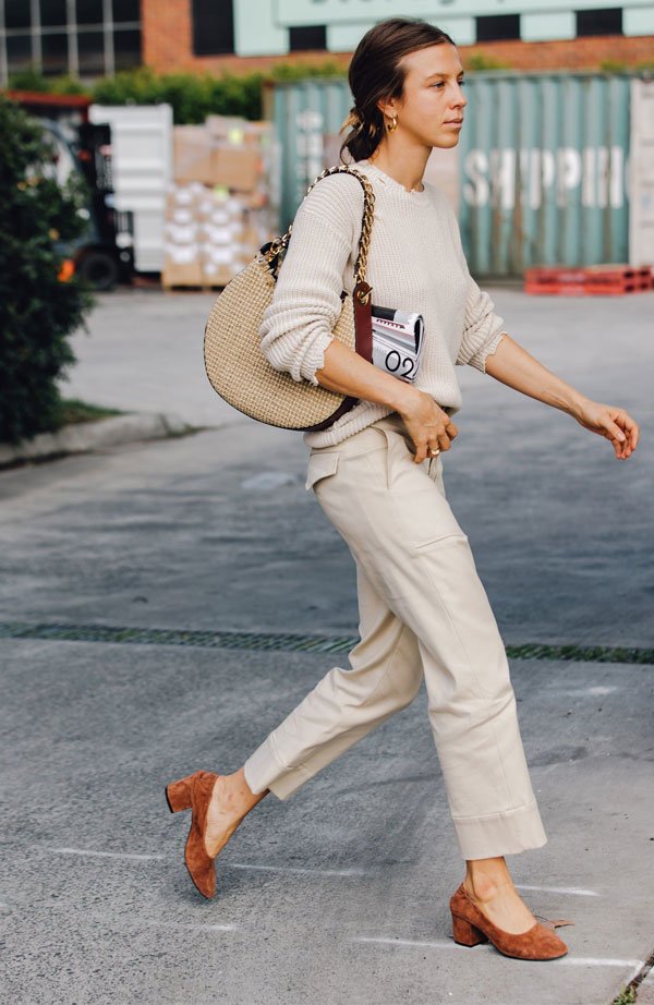 looks com sapato baixo para trabalhar