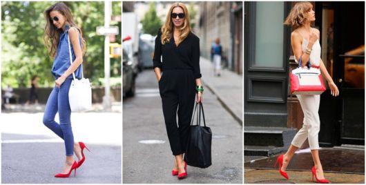 looks com sapato vermelho