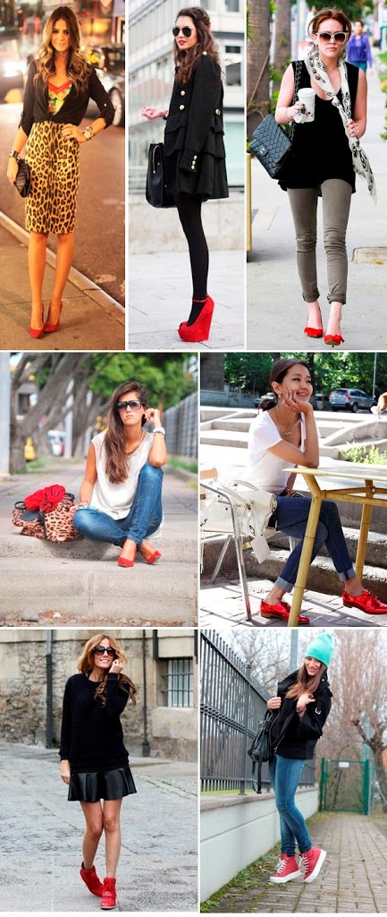 sapato vermelho estilo french girl