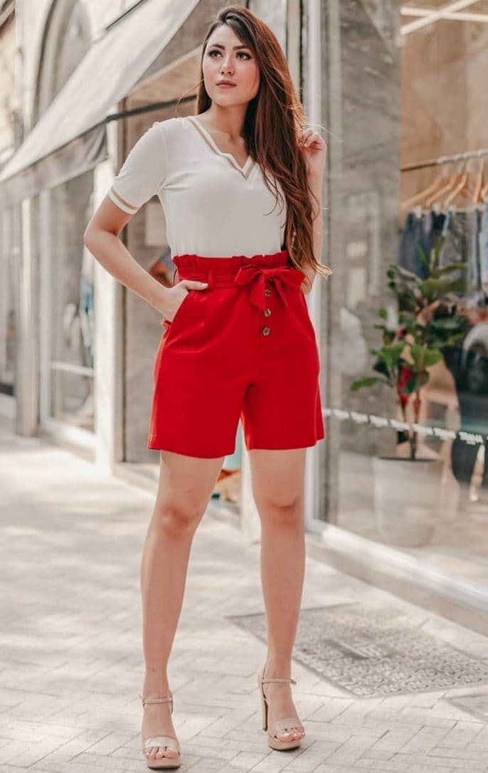 looks com short de linho