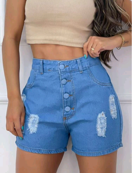 short jeans cintura alta oversized