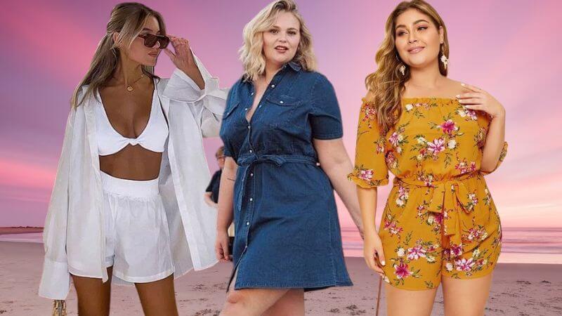 look com short plus size elegante