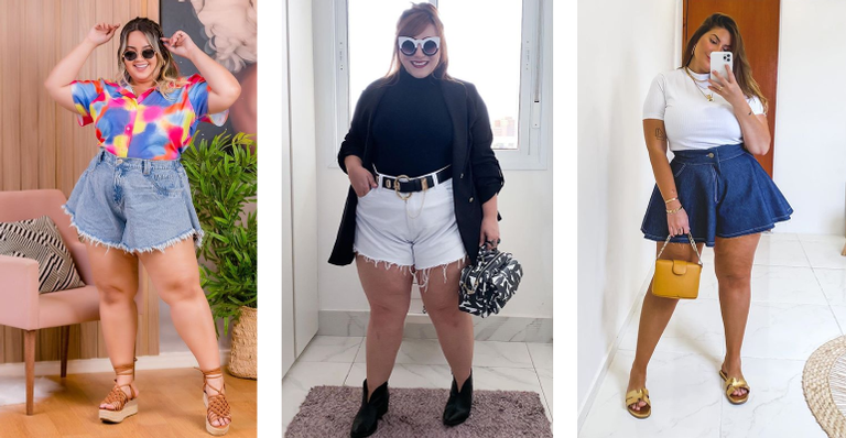 short plus size preto