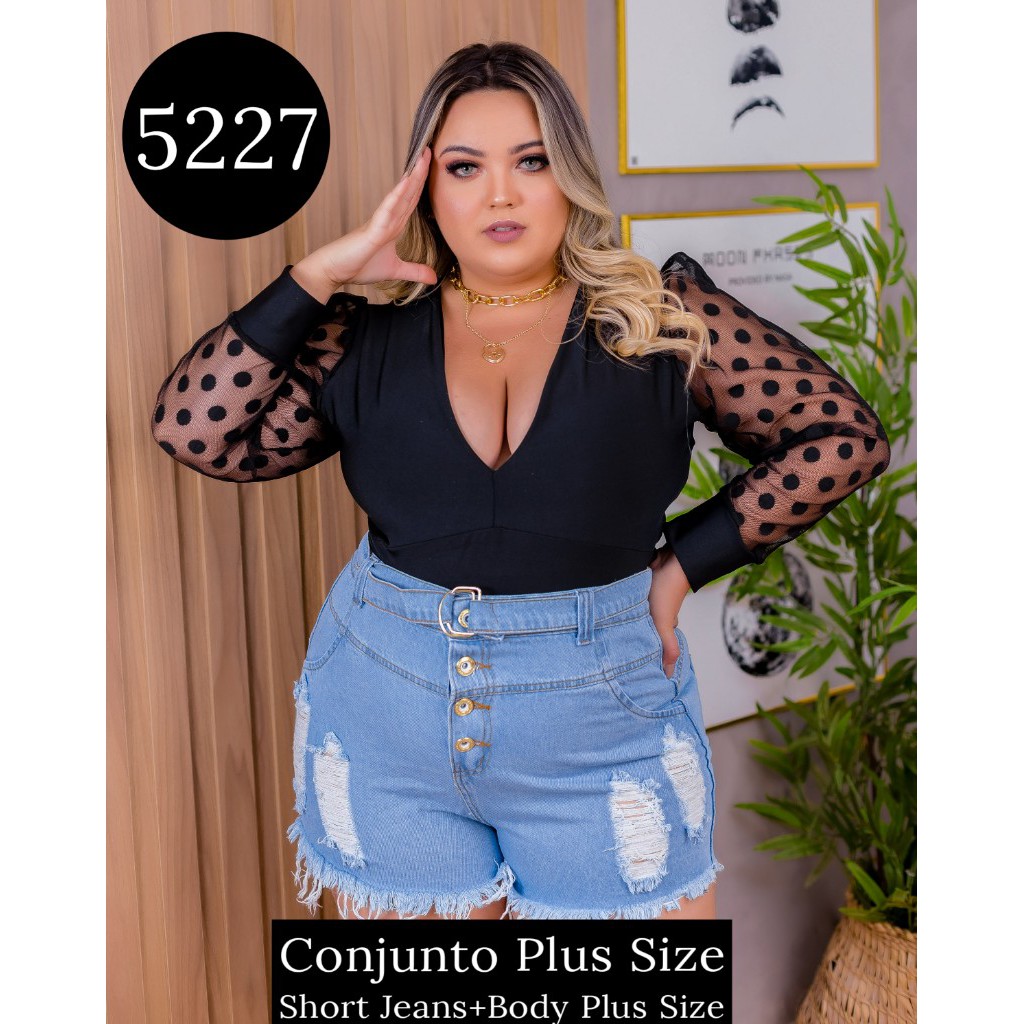 short plus size cintura alta