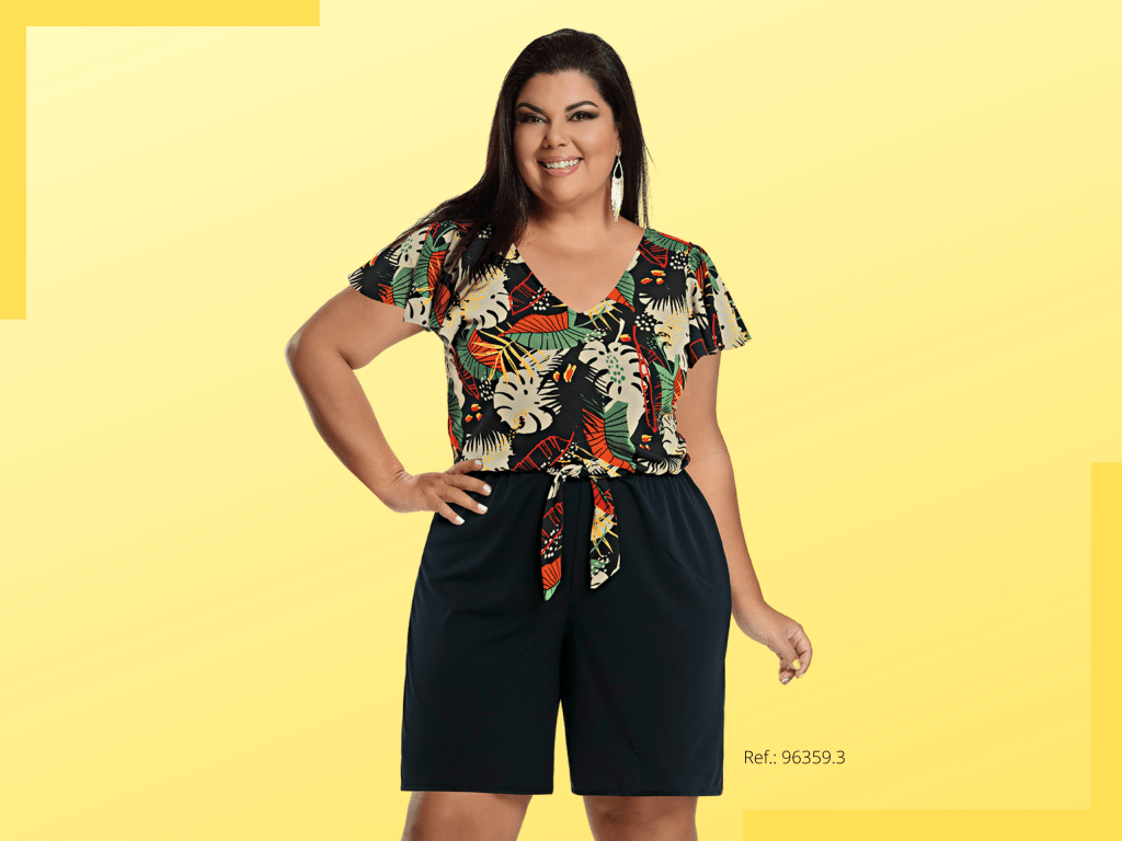 tendências shorts plus size