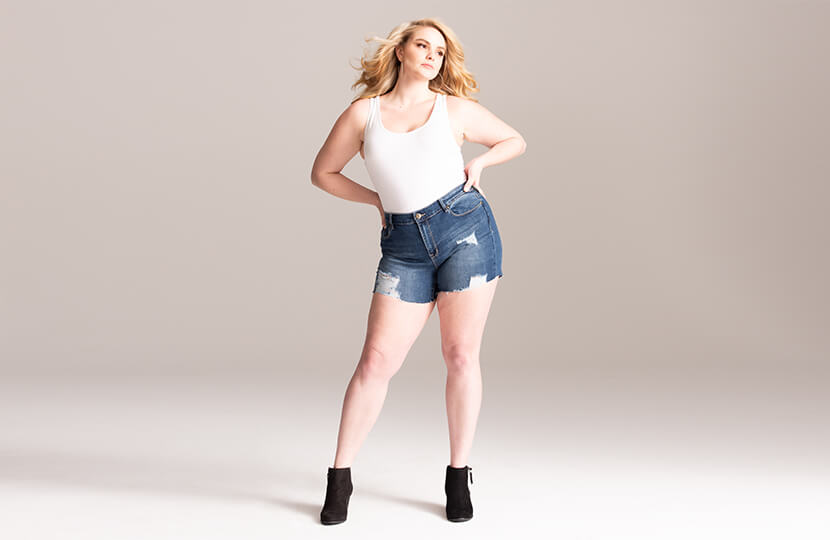 shorts plus size para baixinhas