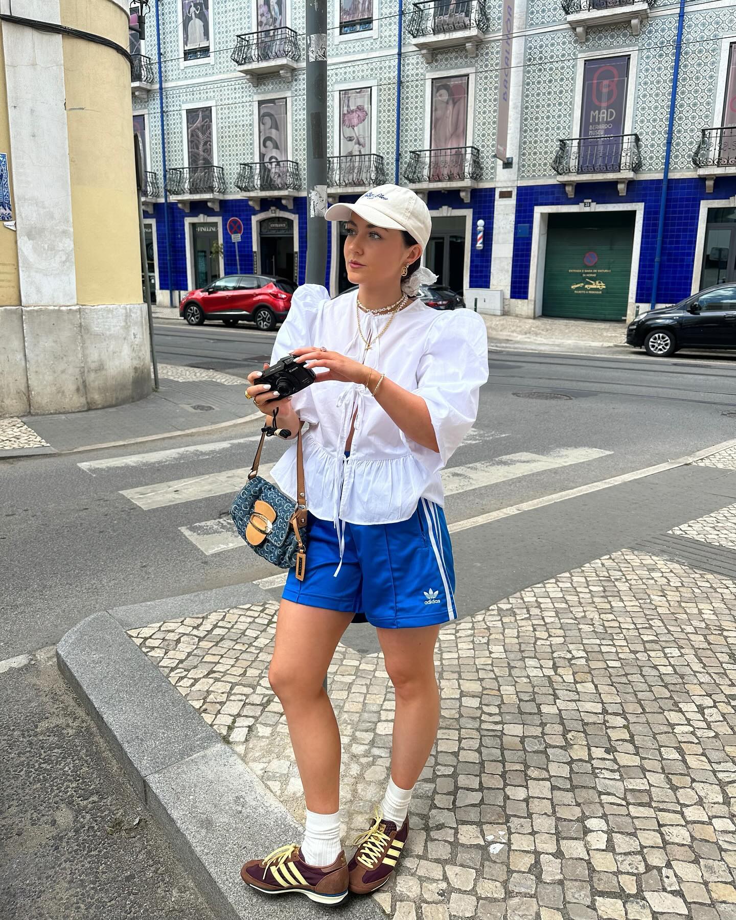looks com shorts adidas