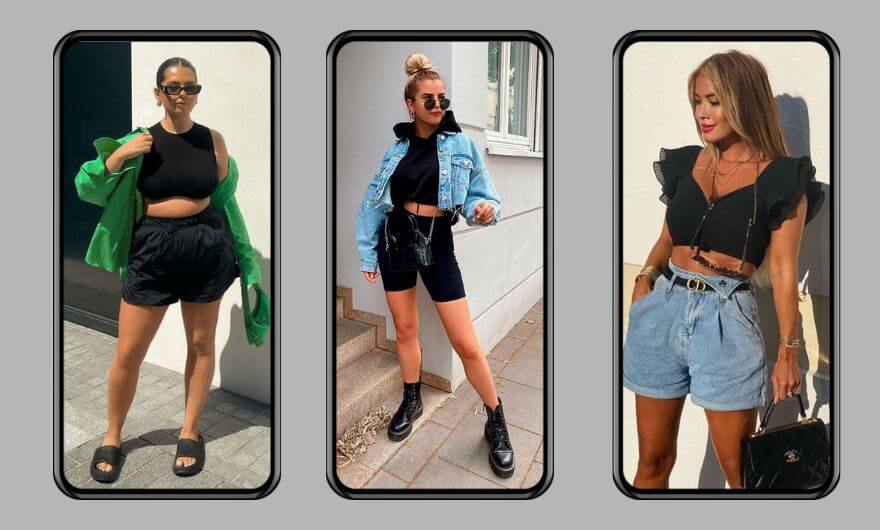shorts pretos com tênis