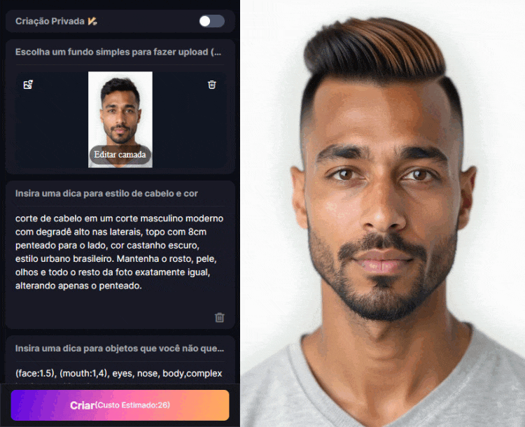 simulador de corte de cabelo vs salão profissional