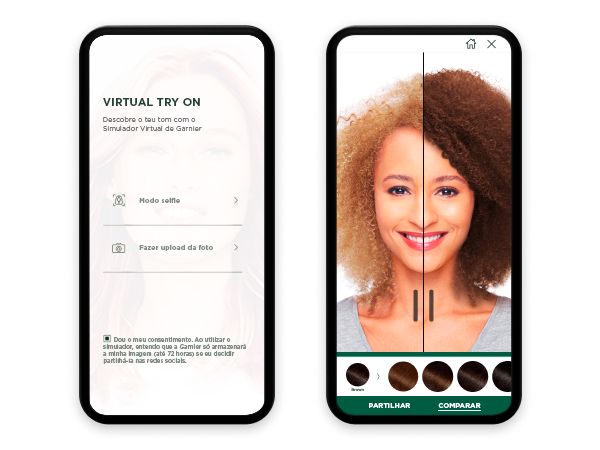 simulador de tintas de cabelo