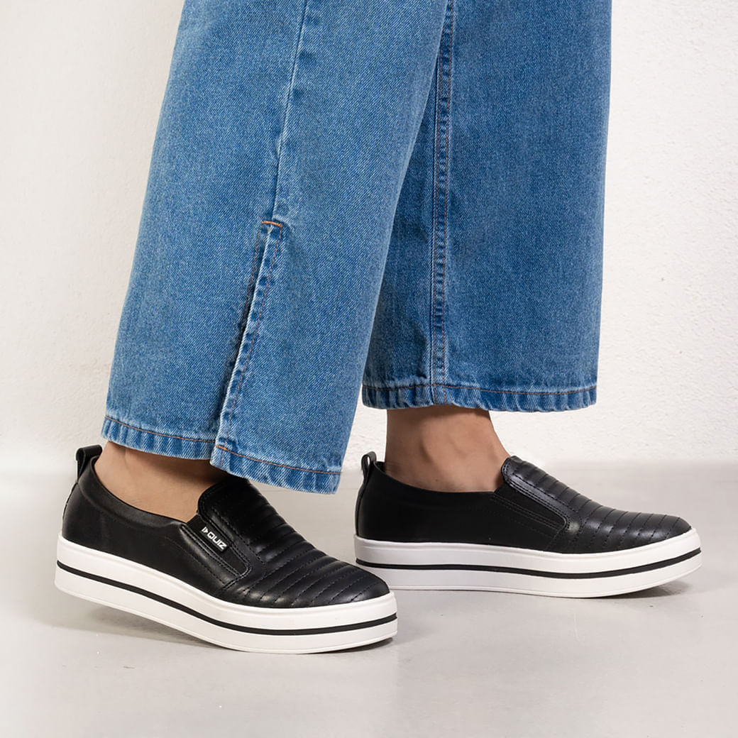 slip on preto feminino sem cadarço