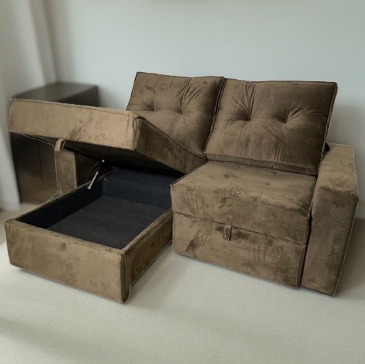 sofá cama com baú