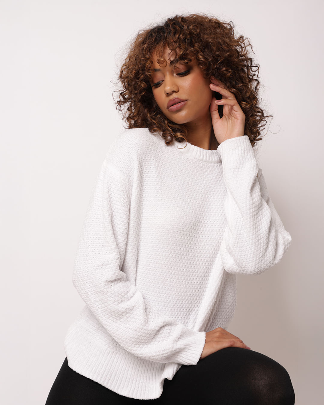 sueter chenille feminino