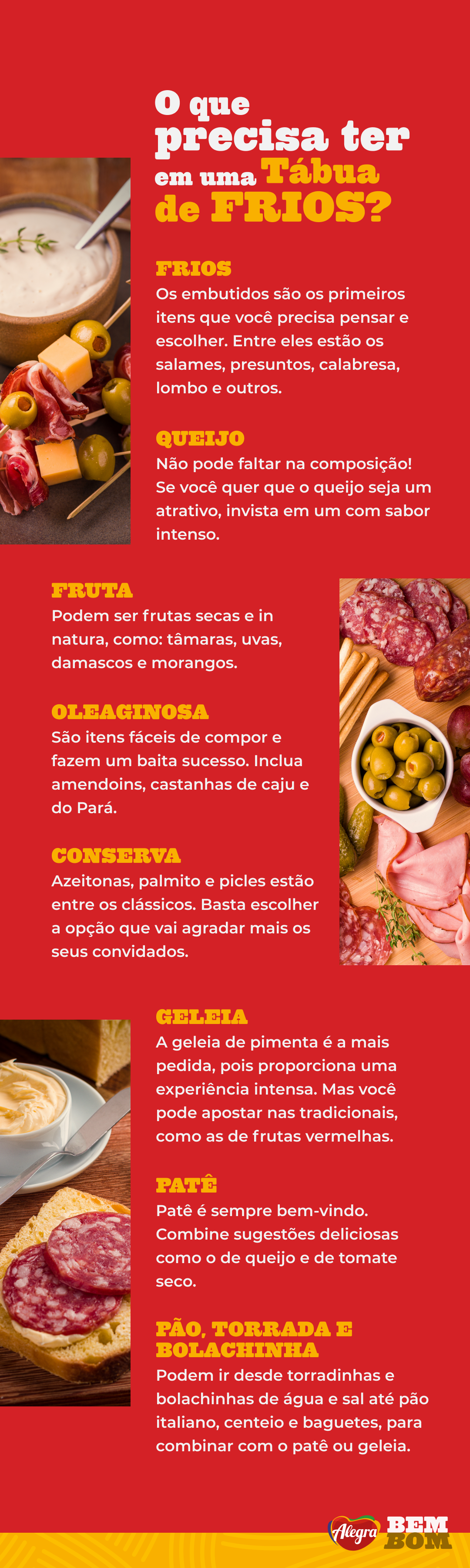 tábua de frios o que colocar