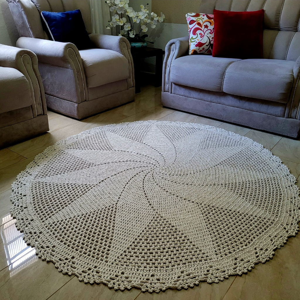 tapete de crochê para sala
