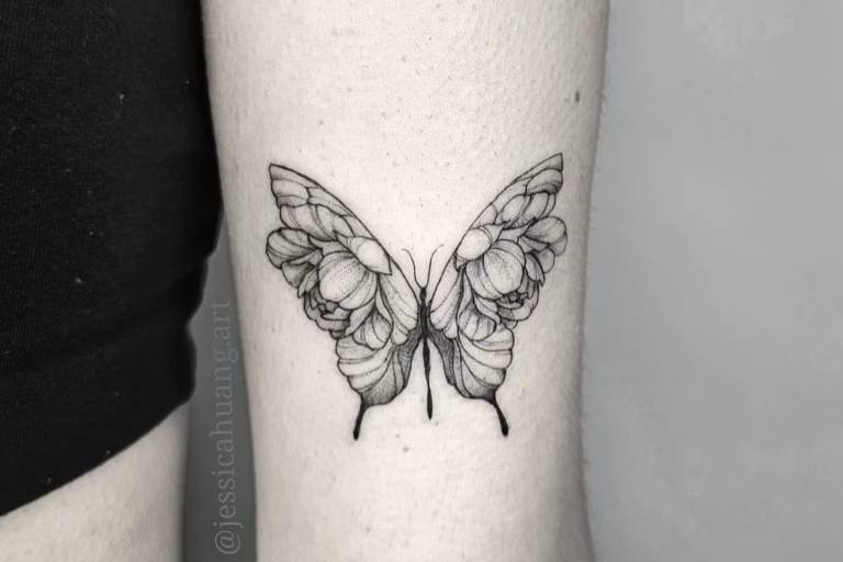 desenho de tatuagem borboleta para antebraço