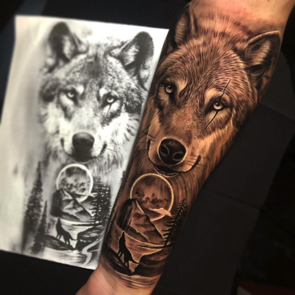 ideias de tatuagem de lobo