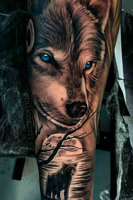 tatuagem de lobo espiritual
