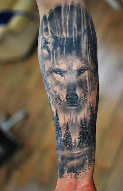 tatuagem de lobo tribal