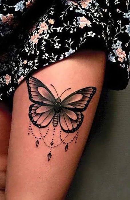 tatuagem borboleta coxa pequena ou grande