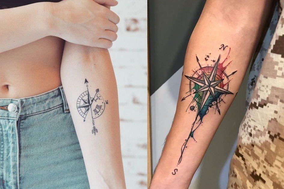 tatuagem bússola feminina